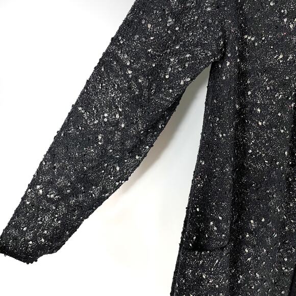 Alembika Coco Evening Jacket Black Shimmer Cardigan Open Front Sz M US - Picture 3 of 8